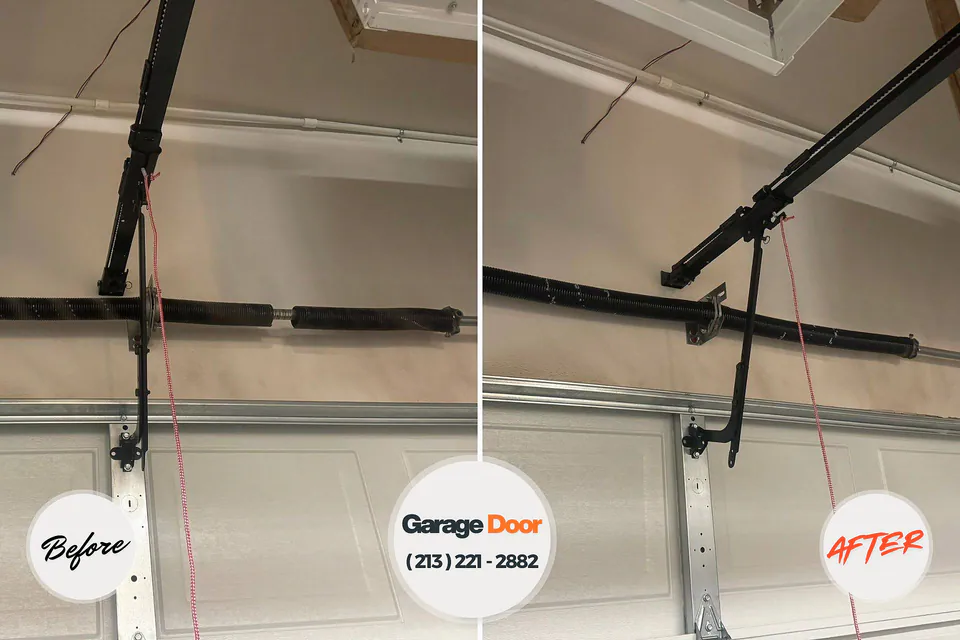 Before and after: garage door repair Fraser, CO